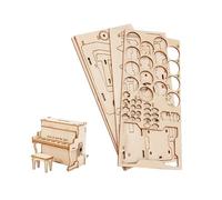 F Fityle Caja de música de Piano con Rompecabezas 3D, Modelo de Caja de música, decoración de Escritorio, de música con manivela para Adolescentes, Adorno,