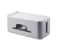 F Fityle Caja Organizadora Cables Caja Cubierta Regletas Separadora Cables HIPS Duradera Adecuada para Oficinas Habitaciones Hogares, Gris