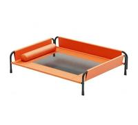 F Fityle Cama Elevada para Mascotas Elevado para Perros Cama para Gatos Camastro para Mascotas Respirable con Almohada Cilíndrica Estructura Metálica Adecuada para Uso en Casa y Diario, Naranja