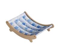 F Fityle Cama refrescante para Gatos, Hamaca, Mueble para Mascotas, sofá Elevado, cómodo de Madera, Cama para Gatos fácil de Montar para Cachorros de, Azul, 49 X 31.5 X 13 Cm
