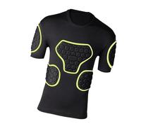F Fityle Camiseta de compresión de fútbol con Acolchado de EVA, Corta para Rugby, Acolchado de EVA en Forma de Panal, Transpirable, para el Pecho y los, Size S