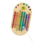 F Fityle Campana de mano de 7 tonos con mazo, campana de meditación multiusos creativa, instrumento de percusión para, meditación en el aula, Color Madera