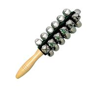 F Fityle Campana navideña de mano con mango de madera, resistente y portátil, ideal para niños. Accesorios musicales para celebraciones navideñas, Verde