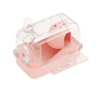 F Fityle Casa de Jaula de hámster, ventilación Transparente, Transpirable portátil con manija, hábitat para Ratones de Planeador de azúcar Ratones, Rosa
