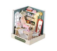 F Fityle Casa de muñecas Kits de Bricolaje en Miniatura Modelo de casa de muñecas de Madera Kits de construcción Juguetes de artesanía en Madera Mini, Estudio de la Felicidad