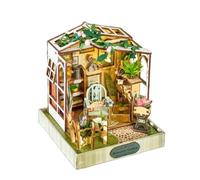 F Fityle Casa en Miniatura Manual de Ensamblar Maqueta Diorama Kit Creativo con Base y Estructura Tipo Caja Puerta y Estantes Piezas Transparentes y Moldeadas, K-080花时光艺