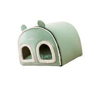 F Fityle Casa para Gatos Cerrada de Interior, Cueva cálida, 20 x 15,7 x 15,7 Pulgadas, Suministros para Mascotas, Tienda de campaña Liviana para Gatos, Nido, Verde
