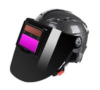 F Fityle Casco de Soldadura Automático Grande con Energía Solar Y Máscara de Soldadura, Negro