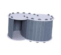 F Fityle Cat Play Tunnel Bed House Suministros para Mascotas Interactive Toy Interactive Trabajo Transpirable para 2 Gatos Cave Cave con 2 Hoyos, Gris Oscuro