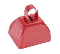 F Fityle Cencerro de metal para hacer ruido, 7,4 x 6,9 x 7,5 cm, ideal para fiestas de año Nuevo, partidos de fútbol, equipos de béisbol y escuelas, Rojo