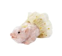 F Fityle Cerdo de Silicona Mini Animal de Silicona Divertido Realista Mini Cerdito Juguete de Cerdo Reborn Juguete para Niños Niños Calcetines de Relleno, con Vestido Amarillo