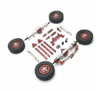 F Fityle Coche Eléctrico Accesorio RC Kit de Eje Metálico Transmisión Amortiguador para 1/12 MN82 LC79 MN78 Mejora Precisión y Tracción Adecuado para Garaje de Salidas, Rojo