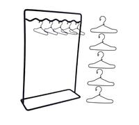 F Fityle Conjunto de Perchero para muñecas, decoración para casa de muñecas, Almacenamiento de Ropa en Miniatura de Metal con Percha para Ropa de muñeca, 12 Perchas