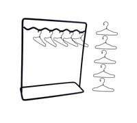 F Fityle Conjunto de Perchero para muñecas, decoración para casa de muñecas, Almacenamiento de Ropa en Miniatura de Metal con Percha para Ropa de muñeca, 11 Perchas