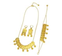F Fityle Conjunto Joyas Mujer con Colgante Moneda Coordinado Set, Pulsera y Pendientes Elegante Conjunto Joyas con Medallones Circulares