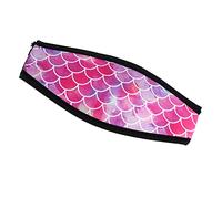 F Fityle Correa de Neopreno para Buceo, Cubierta de Correa para La Cabeza para Buceo Y Esnórquel, Protección para El cabellero, Correas para, Patrón de Concha Rosa, 18,5x8cm