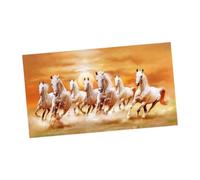 F Fityle Cuadro sobre Lienzo con Siete Caballos, Cuadro con Siete Caballos Corriendo, decoración de Pared, póster de Animales, Cuadro para Sala de Estudio, L
