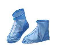 F Fityle Cubierta Impermeable para Zapatos Protector Antideslizante Funda Sobrecubierta PVC Reutilizable con Cremallera Lateral y Cordón Adecuada para Lluvia, Azul, G