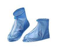 F Fityle Cubierta Impermeable para Zapatos Protector Antideslizante Funda Sobrecubierta PVC Reutilizable con Cremallera Lateral y Cordón Adecuada para Lluvia, Azul, XL