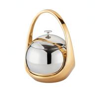 F Fityle Cubo de Hielo de Doble Capa Cubitera Recipiente Contenedor Hielera con Pared Doble y Tapa con Pomo en Acero Inoxidable Brillante con Asa para Bar Doméstico Reuniones Balcón Mesa KTV 16cm