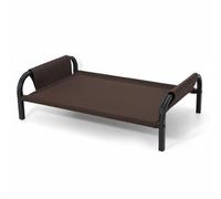 F Fityle de Cama Elevada Mascotas Estructura de Acero Tela Lavable Fácil Limpieza Soporte Reforzado Adecuada para Gatos Perros Interiores, Marrón, Pequeño 50 38 20