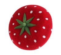 F Fityle de fresa, sombrero de lana, gorro de invierno a la moda, sombrero de pintor, sombreros, de taxista elegante informal, francesa, 49 a 54 cm para niños