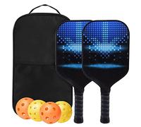 F Fityle de Pickleball con Bolsa de Transporte Antideslizante portátil con Raquetas de 4 Bolas para Hombres y Mujeres, Cuadrado pequeño