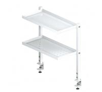 F Fityle Desktop Organizer Shelf Estante de Escritorio Organizador de Mesa Estantería para Oficina de 2 Niveles Panel de Orificios Tipo Pegboard Acero al