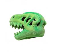 F Fityle Disfraz de Dinosaurio Cabeza Cráneo de Dinosaurio Acolchado Sombrero de Dino Casco de Cráneo con Dientes en Tejido de Poliéster Adecuado para, 100CM, Green Head