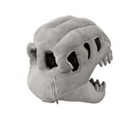 F Fityle Disfraz de Dinosaurio Cabeza Cráneo de Dinosaurio Acolchado Sombrero de Dino Casco de Cráneo con Dientes en Tejido de Poliéster Adecuado para, 80CM, Gray Head