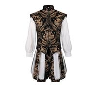 F Fityle Disfraz Renacentista, Trajes de La Inglaterra Medieval para Espectáculos Y Juegos de rol Navideños, Negro, L
