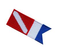 F Fityle Distintivo de con Bandera Alfa para Buceo Insignia Especial para Ejercicio Subacuáticos, Azul Blanco Rojo