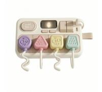 F Fityle Enchufe Educativo Infantil Tablero Interactivo Didáctico Sensorial Juguete de con Ventana de Luz y Pestaña Lateral Material Plástico Electrónico, 彷真插座玩具【安全科普/逻辑思维】 电池套餐