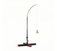 F Fityle Entrenador de Bádminton al Aire Libre Equipo Set Dispositivo Base Rellenable con Agua Poste Elástico Ajustable Automático Incluye Volante, Negro, Style to 2