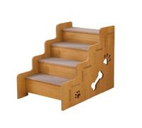 F Fityle Escalera para Perros para Cama Alta, Escalera de Madera para Mascotas, Elementos Esenciales para Cachorros, escaleras para Perros y Gatos pequeños, 4 Pasos