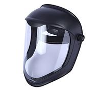 F Fityle Escudo Facial Casco de Soldadura con Lente Transparente de Pantalla de Policarbonato Sin Recubrimiento Anti-UV Protección de Ojos Cara Completa - Máscara única diadema