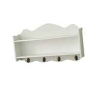 F Fityle Estante de Almacenamiento Colgante de Pared Estante de Doble Capa multifunción fácil de Instalar Adornos de Pantalla Estante Antiguo para la Entrada, Blanco
