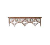 F Fityle Estante de Pared Repisa Ménsula con Tablero Plano Marrón y Aplique Tallado Estante Decorativo Compacto Montaje Directo en Pared Que Ahorra Espacio, 60 18 17cm
