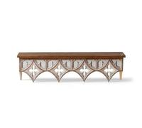 F Fityle Estante de Pared Repisa Ménsula con Tablero Plano Marrón y Aplique Tallado Estante Decorativo Compacto Montaje Directo en Pared Que Ahorra Espacio, 80 18 17cm