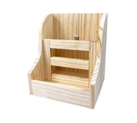 F Fityle Estante para comedero de, Soporte para alimentación de Animales pequeños, Accesorios para Jaula de Madera, dispensador de Hierba de Madera, 2 in 1