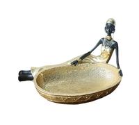F Fityle Estatuilla Africana para niña, Bandeja de Almacenamiento de Escritorio, Estatua, Decoraciones para el salón, Figura Tribal de Mujer para Dormitorio,