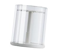 F Fityle Estuche de Exhibición para Muñecas, Llavero Giratorio, a Prueba de Polvo, Juguetes Pequeños, Caja de Exhibición Transparente para Figuras, Blanco