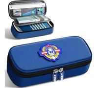 F Fityle Estuche de Lápices de Lona Estuche Cartuchera Portatodo Multi Compartimento con Malla y Cremallera Material Lona 600D y Oxford Asa para Llevar, Azul, Academy+3-Capas