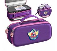 F Fityle Estuche de Lápices de Lona Estuche Cartuchera Portatodo Multi Compartimento con Malla y Cremallera Material Lona 600D y Oxford Asa para Llevar, Morado, Místico7capas