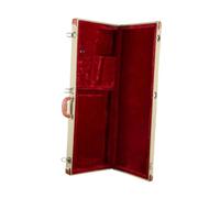 F Fityle Estuche para bajo eléctrico Estuche para bajo a prueba de polvo con cierre de seguridad profesional de cuero sintético portátil rígido protector, Forro Rojo