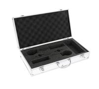 F Fityle Estuche rígido para micrófono, Estuche para almacenamiento de instrumentos con esponja, Estuche rígido para micrófono, Estuche portátil para estudio, Argenta alargar