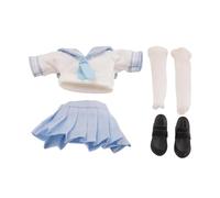 F Fityle Figura de acción Femenina a Escala 1/12, Conjunto de Ropa, Camisa, Falda Plisada y Zapatos, Profesional, Miniatura, Ropa, Traje, Azul