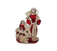 F Fityle Figura Religiosa Sagrada Familia Escultura Estatua Adorno Rostros Detallados en Resina y Vestiduras Textiles Tipo Terciopelo Adecuada para Mesa Repisa Capilla Sala