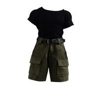 F Fityle Figuras de acción Masculinas, Conjunto de Pantalones Cortos, Accesorios, Regalos, Cosplay, Elegante, Realista, Informal, Camiseta, cinturón de Cuero, Hebilla Cuadrada