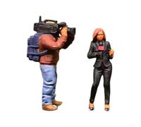 F Fityle Figuras en Miniatura a Escala 1/64 pintadas para Diorama de Escena en Miniatura de Park Street. Figuras de en Miniatura: camarógrafo y